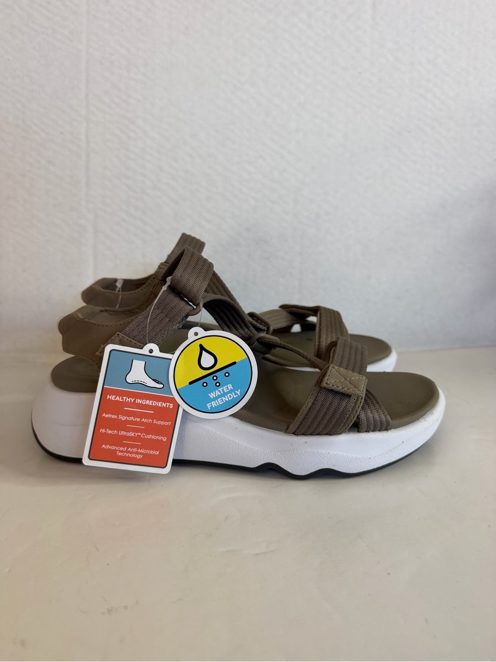 NWT Aetrex Marz Adjustable Sport platform sandals/w adjustable webbing straps